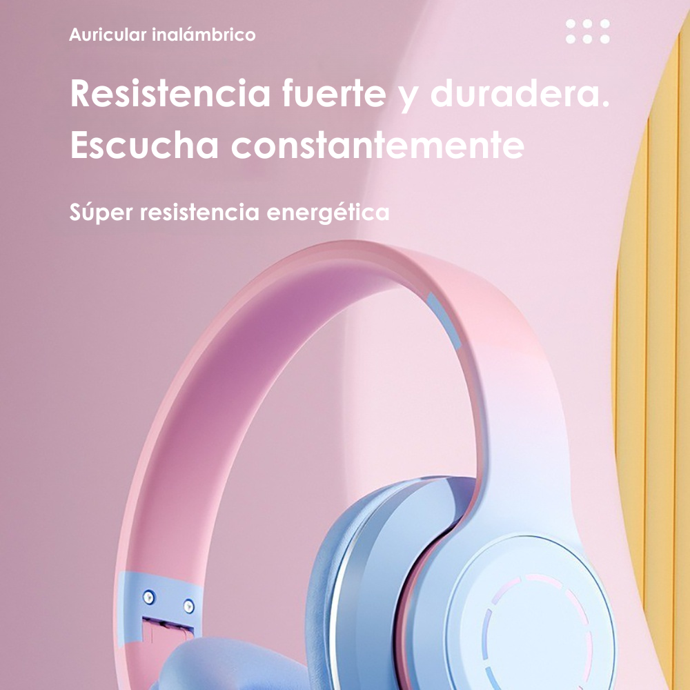 Diadema Bluetooth inalámbrico plegable Baja latencia larga duración RGB ST99 - Imagen 3