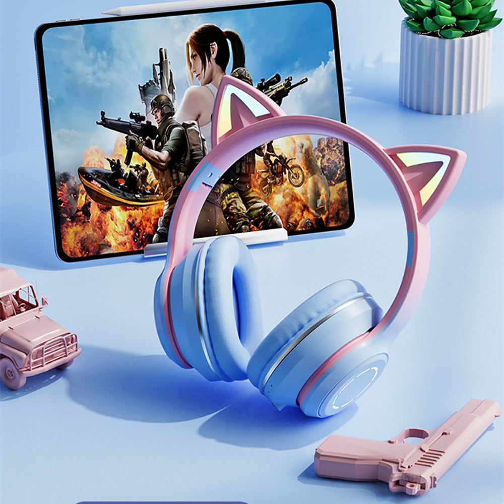 Diadema Gato Bluetooth inalámbrico Baja latencia larga duración RGB ST89M - Imagen 6