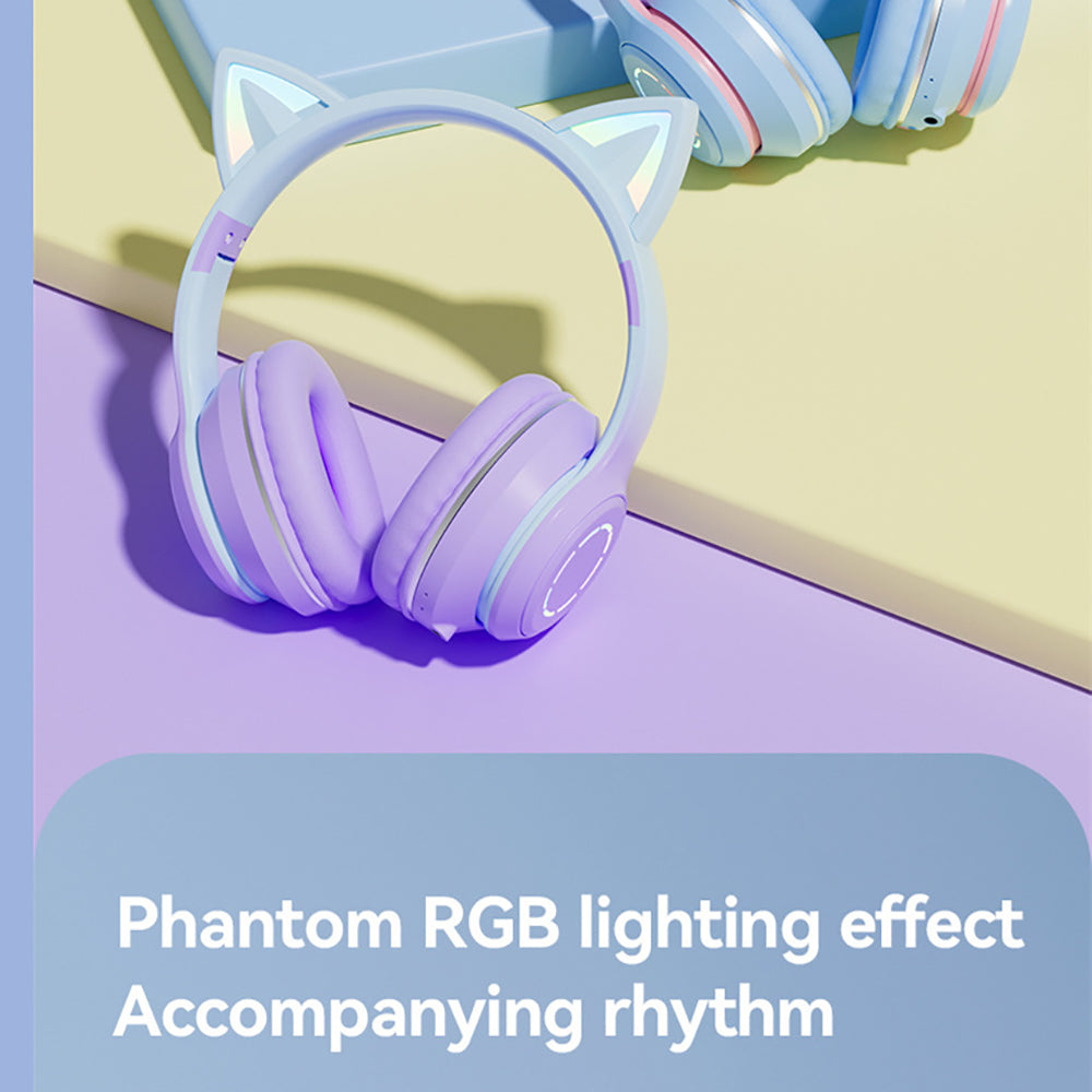 Diadema Gato Bluetooth inalámbrico Baja latencia larga duración RGB ST89M - Imagen 7