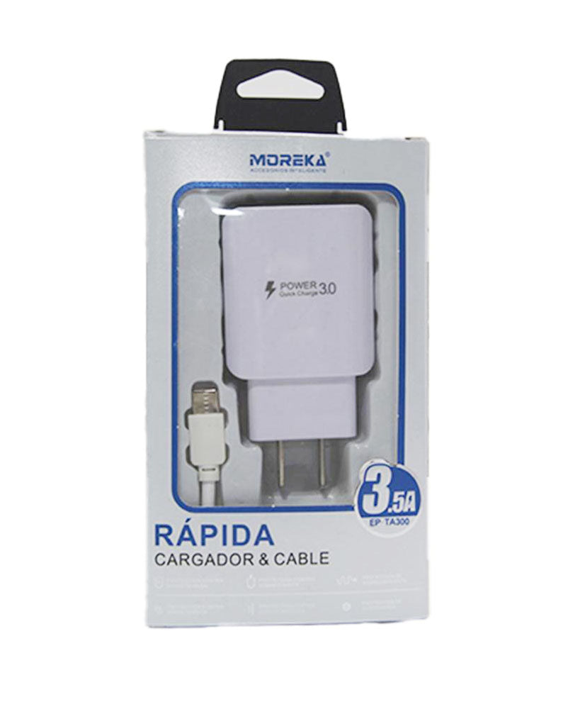 Cargador Moreka EP-TA300, 3.5 A, Cable Tipo C. - Imagen 5