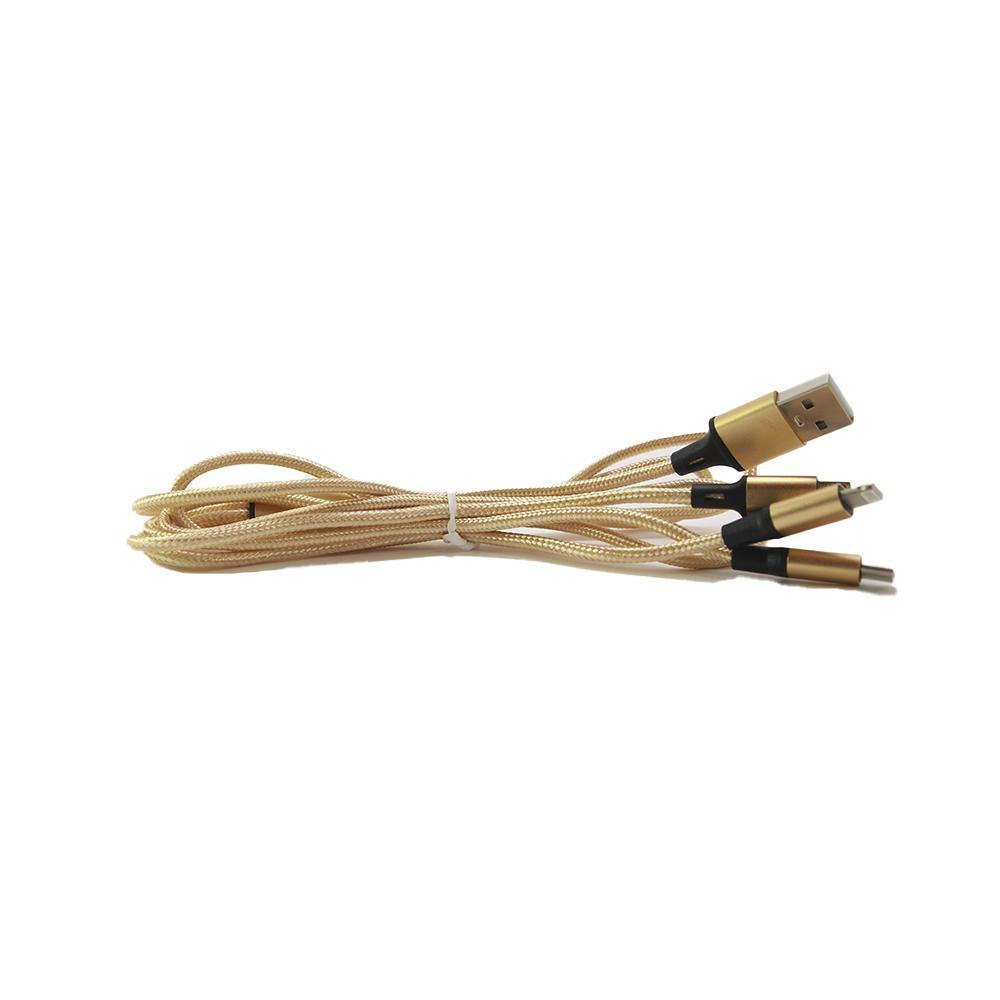 Cable 3 en 1 Moreka CB-25, 3.1 A y Datos, 1.2 M, Lightning, Tipo C, V8 - Imagen 6
