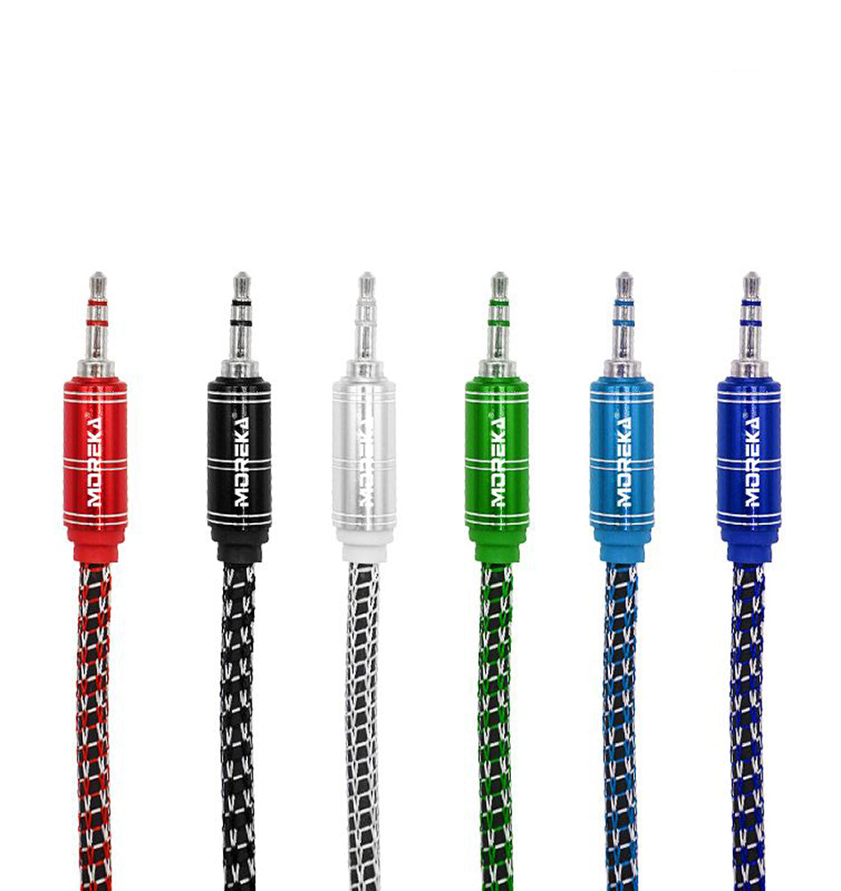 Cable De Audio, Moreka AU-01, Auxiliar 3.5, 1500mm, Reforzado