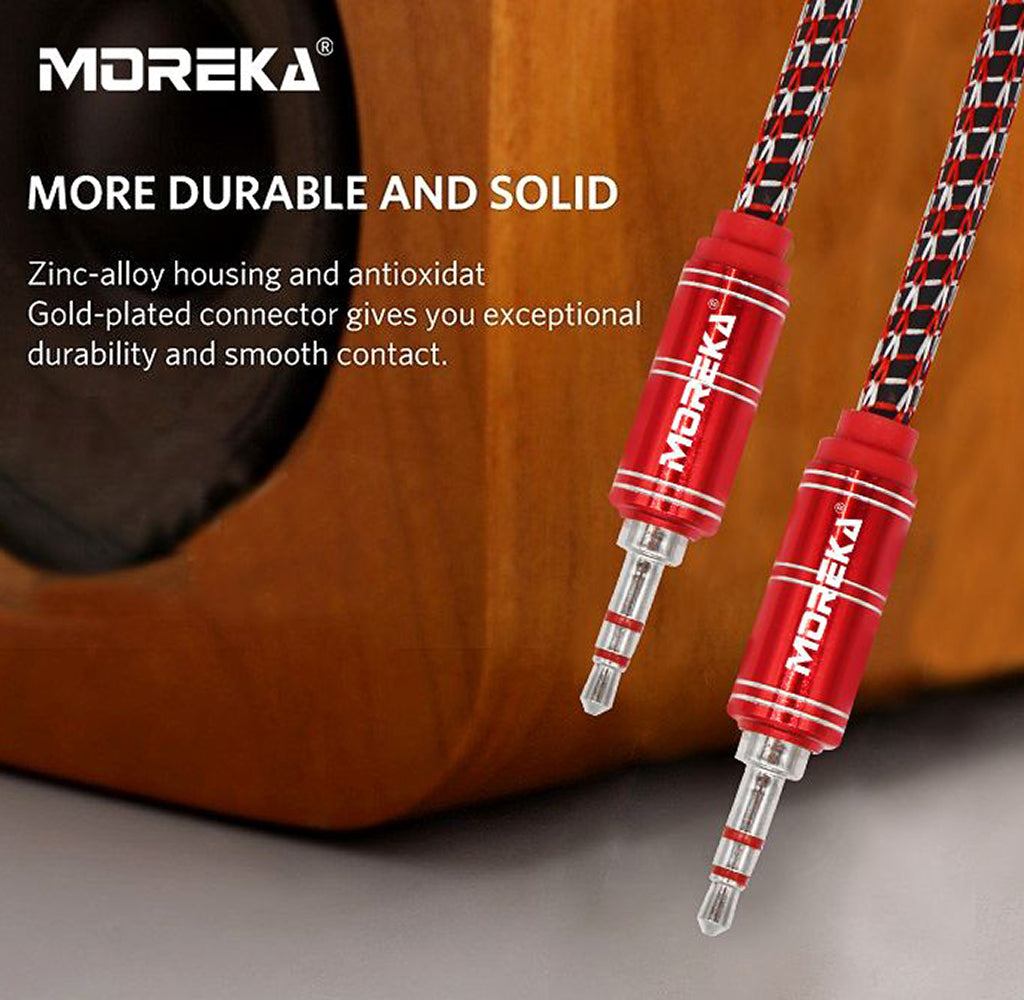 Cable De Audio, Moreka AU-01, Auxiliar 3.5, 1500mm, Reforzado - Imagen 2
