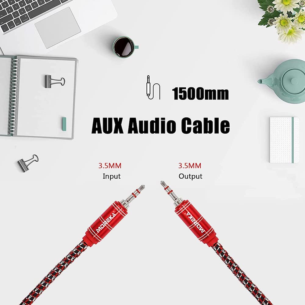 Cable De Audio, Moreka AU-01, Auxiliar 3.5, 1500mm, Reforzado - Imagen 6