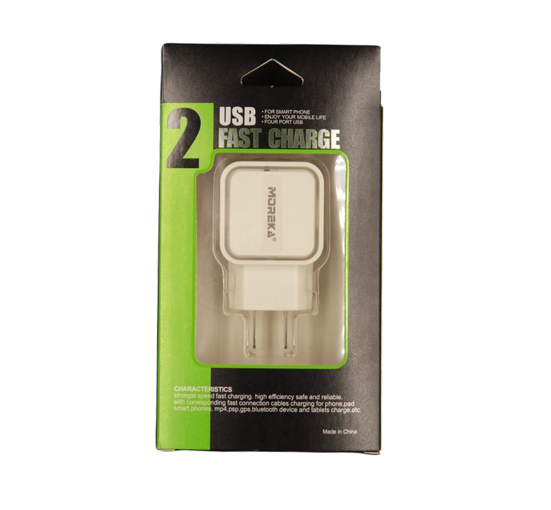Cargador Moreka M-168, 3.1 A, 2 Usb V8, Solo Cubo, Led - Imagen 5