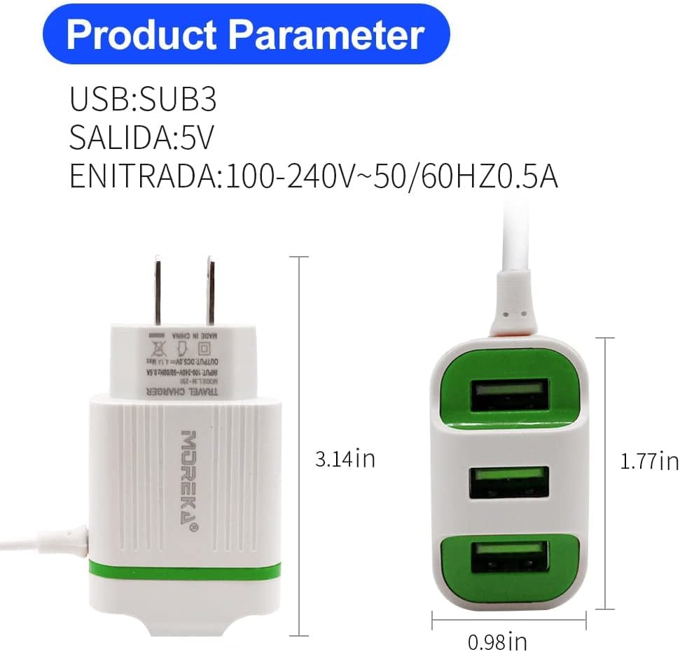 Cargador Moreka M-200, Cable Tipo V8 - Imagen 2