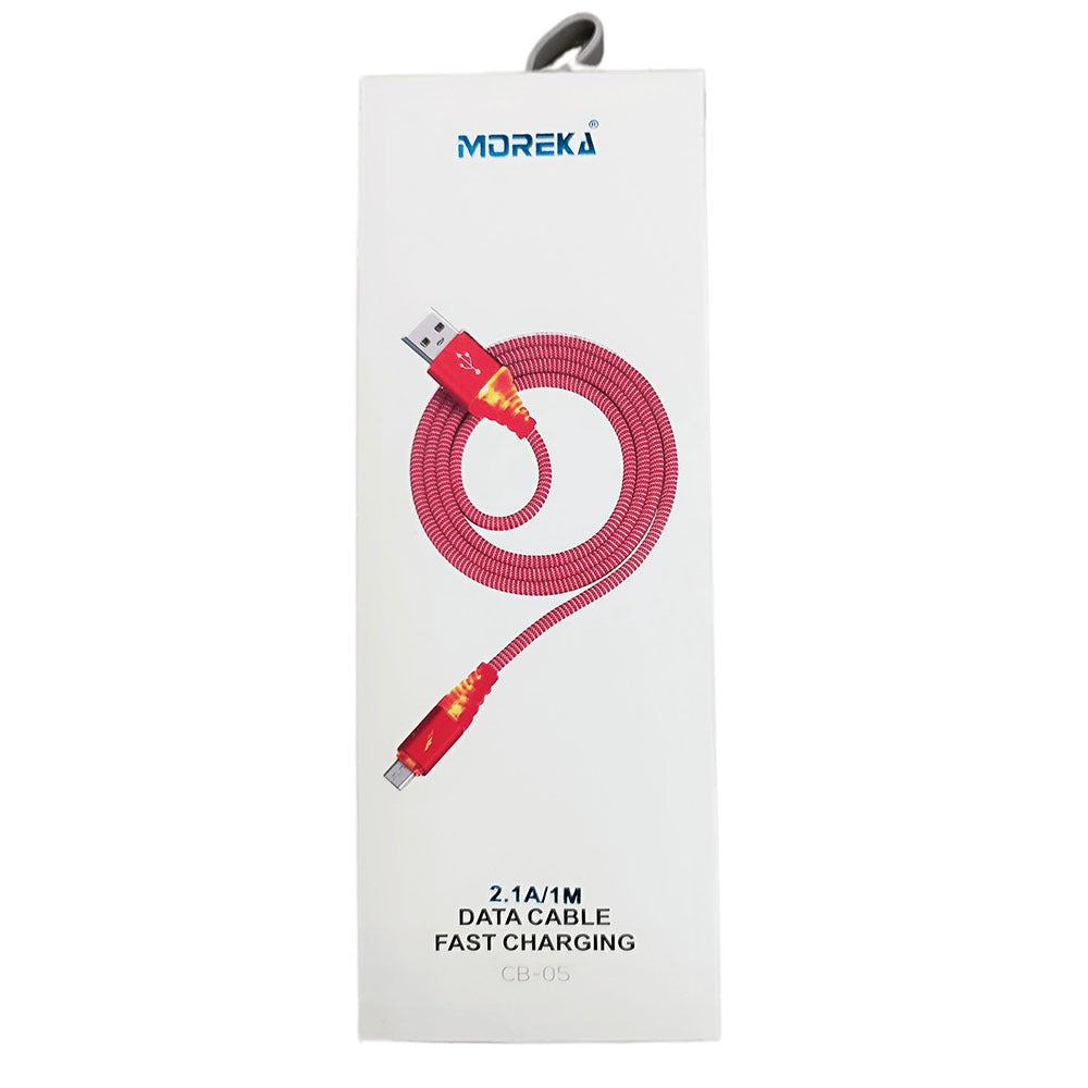 Cable Tipo V8 Micro USB, Moreka CB-05, 2.1 A y Datos, con diseño LED, 1 M. - Imagen 1