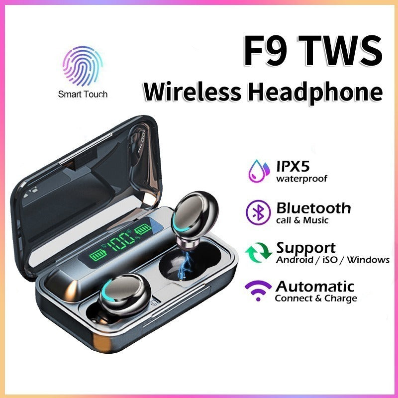 Audífonos Bluetooth 5.0 F9 5 TWS Power Bank básico Generico - Imagen 10