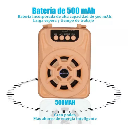 Bocina MOREKA TO-3031, LED, USB, Micro SD, Aux. - Imagen 7
