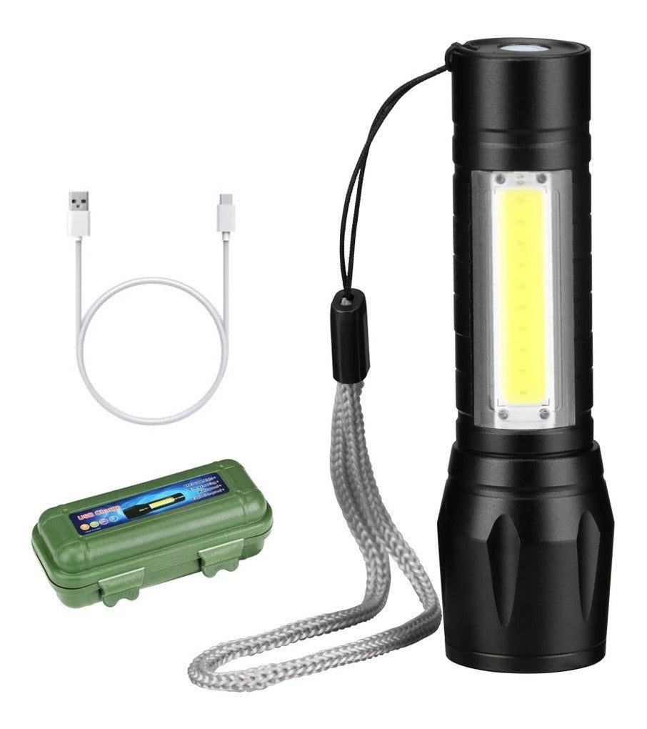 Linterna Moreka SQ-F101, Larga Duración, Metálica, Recargable