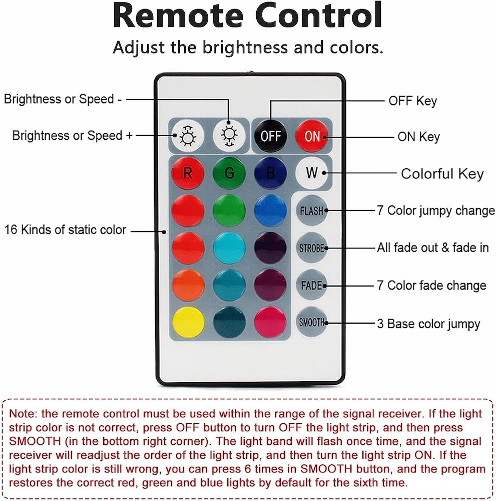 Tira Luz Led Colores Moreka 28355, 5m 2835 Rgb Con Control 24 Botones - Imagen 8