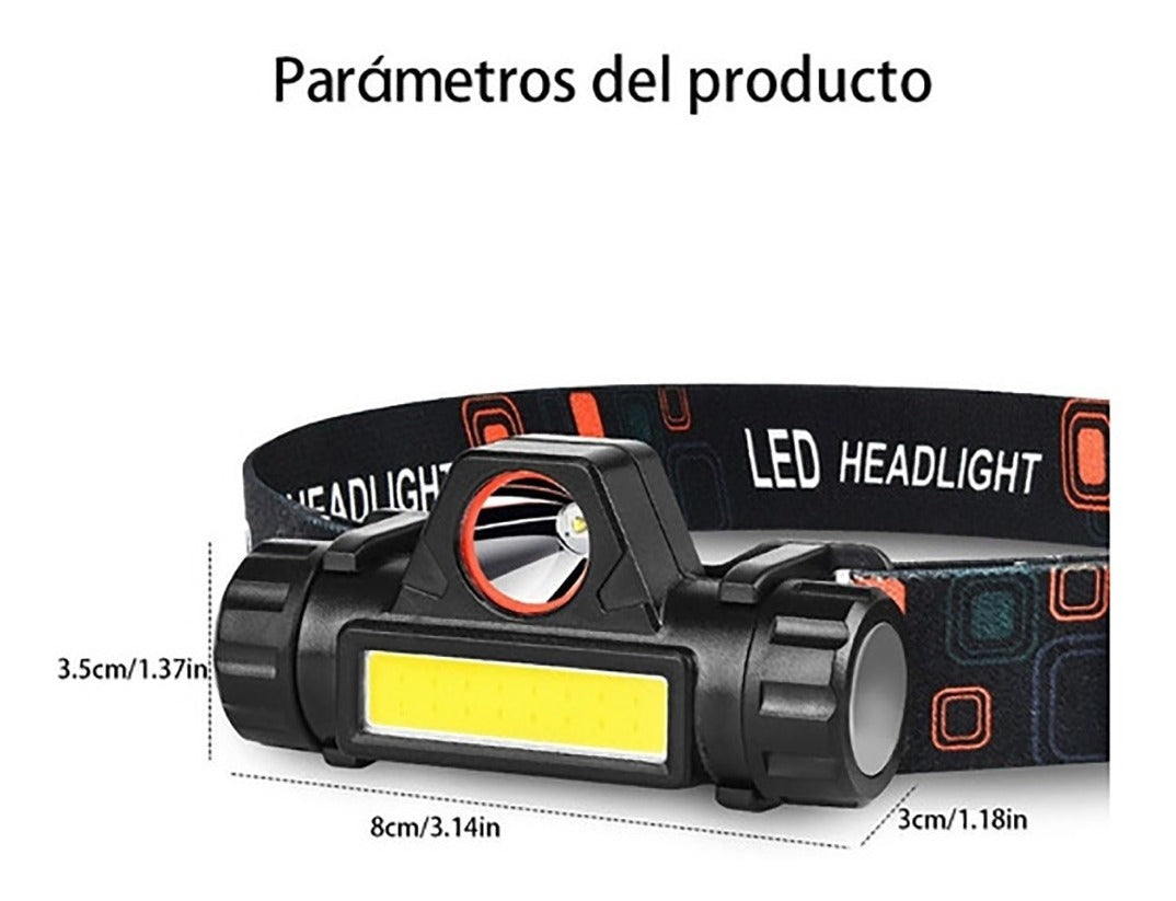 Lámpara De Cabeza Linterna Minero Recargable Con Impermeable M-8110 - Imagen 6