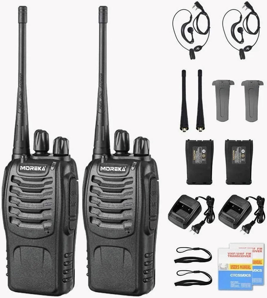 2 Radios UHF Moreka Bf-888s 2pcs Con Manos Libres hasta 10 km - Imagen 1
