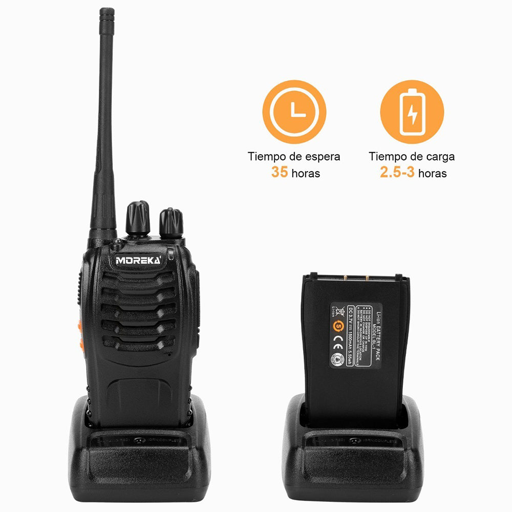 2 Radios UHF Moreka Bf-888s 2pcs Con Manos Libres hasta 10 km - Imagen 6