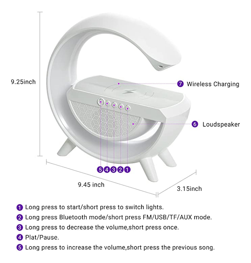 Lampara Bocina Moreka YN-2209,Cargador inalámbrico Bluetooth recargable - Imagen 8