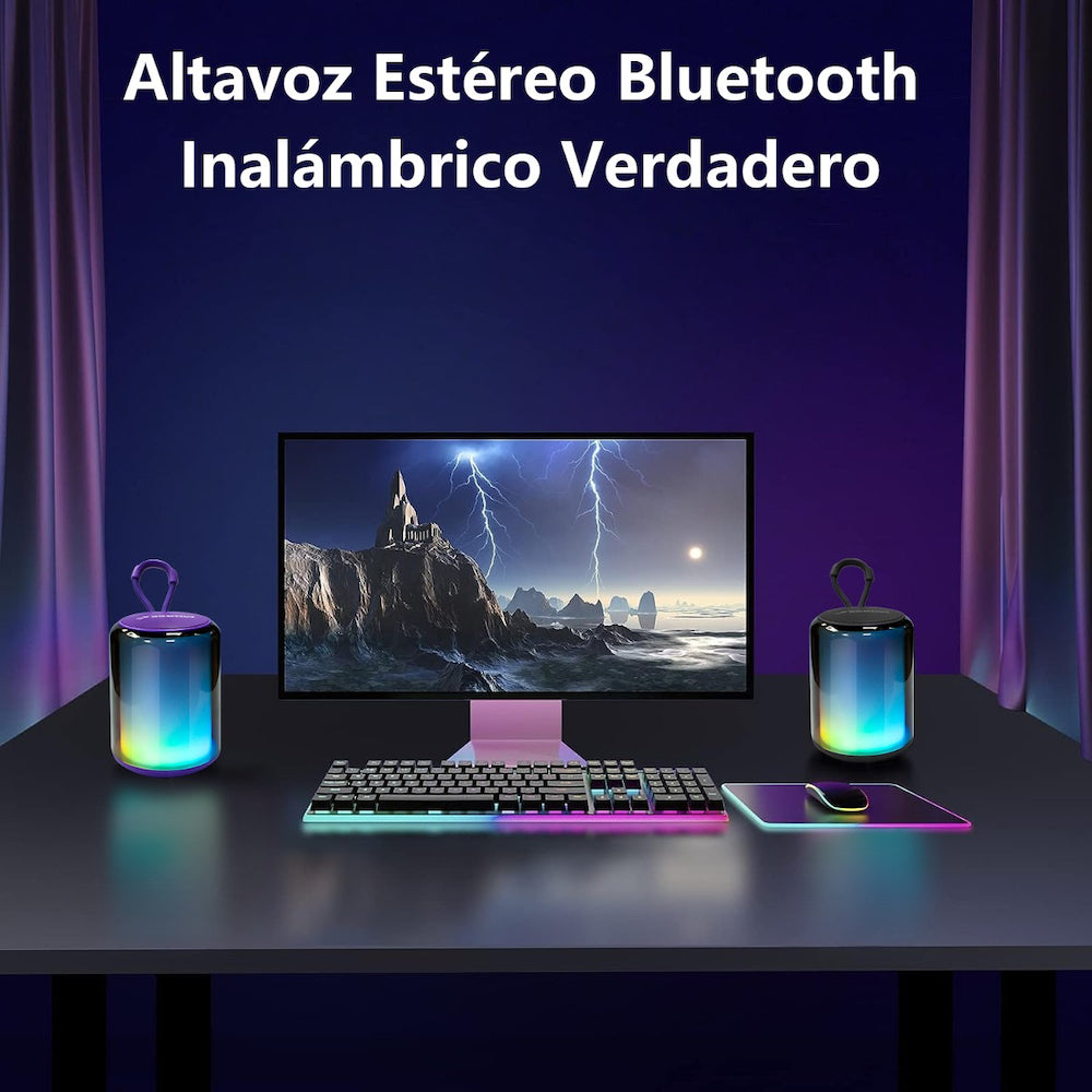 Moreka 370, Bluetooth, Luz RGB TF Card Radio FM USB - Imagen 6