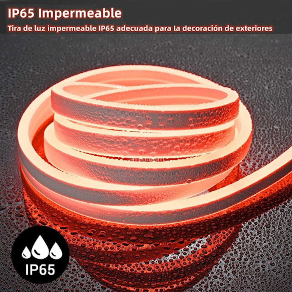 Tira Luz led NEÓN Ip65 Flexible Unicolor De 5m M13-005 - Imagen 3