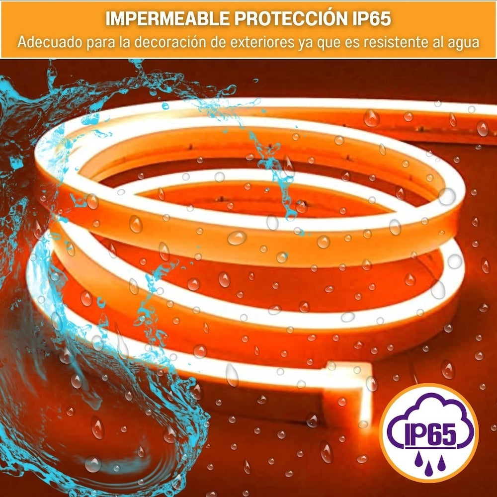 Tira Luz led NEÓN Ip65 Flexible Unicolor De 5m M13-005 - Imagen 5