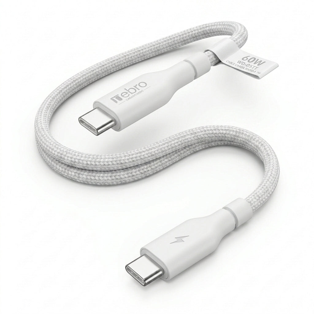 Cable USB-C a USB-C Nebro WD-05TT 1 Metro Carga Rápida 60W 5A - Imagen 6