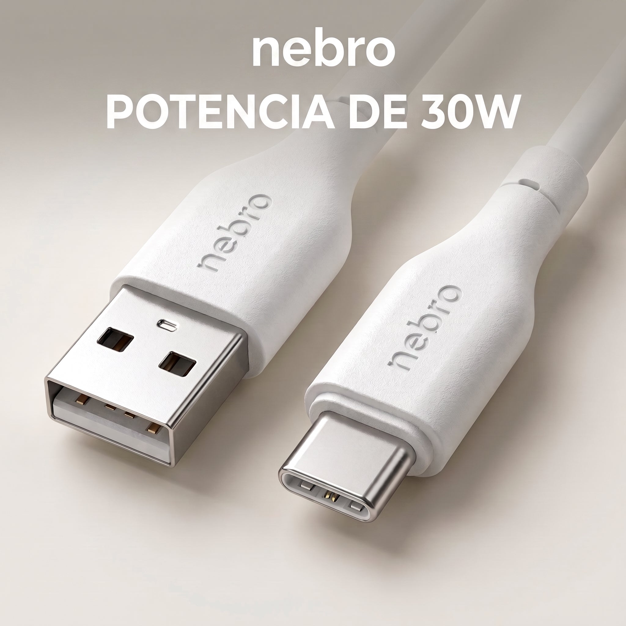 Cable USB-A a USB-C Nebro WD-05T: Carga 30W - Imagen 3