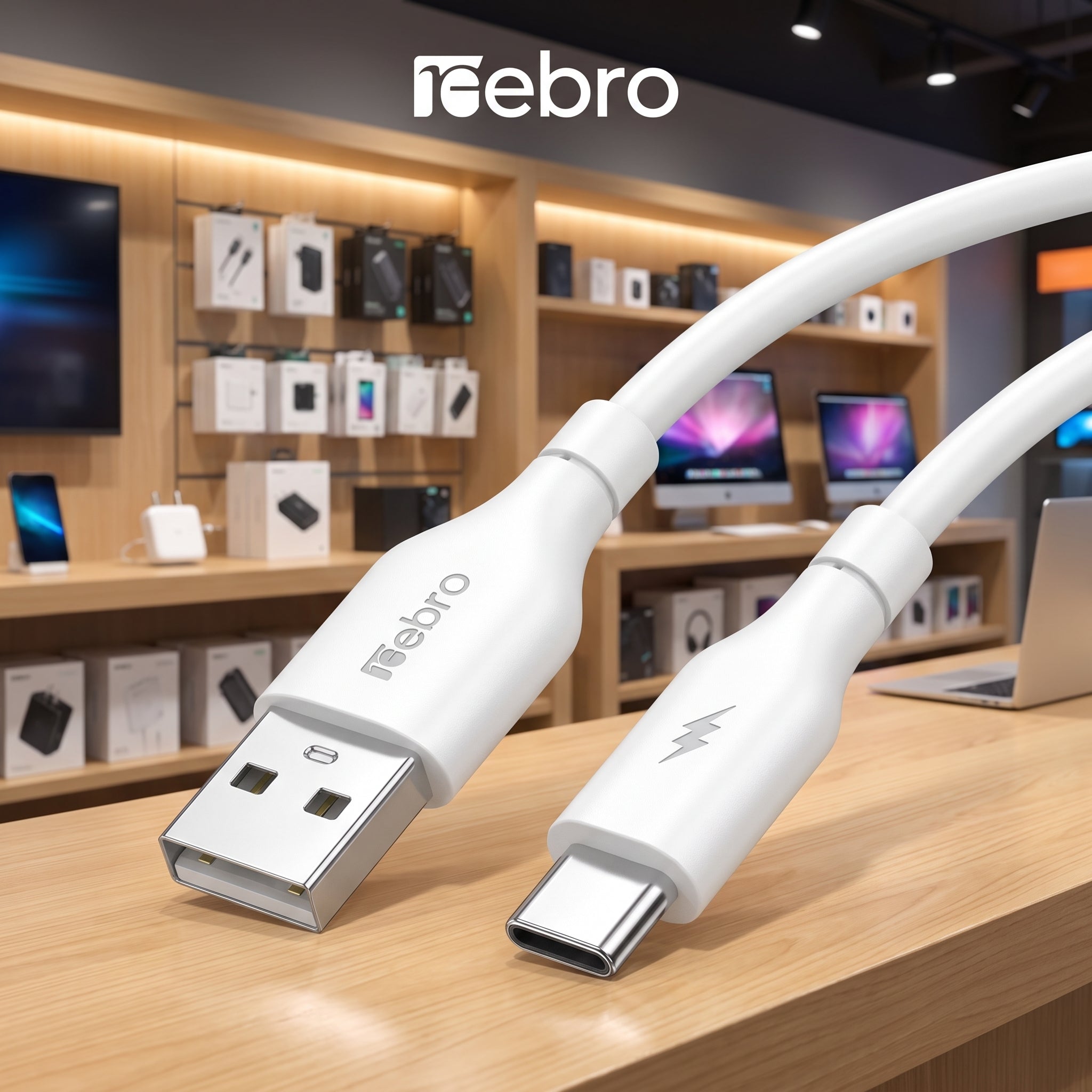 Cable USB-A a USB-C Nebro WD-05T: Carga 30W - Imagen 4