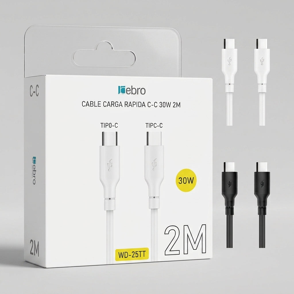 Cable de Carga Tipo-C a Tipo-C 3.0A Nebro WD-25TT 30W - Imagen 4