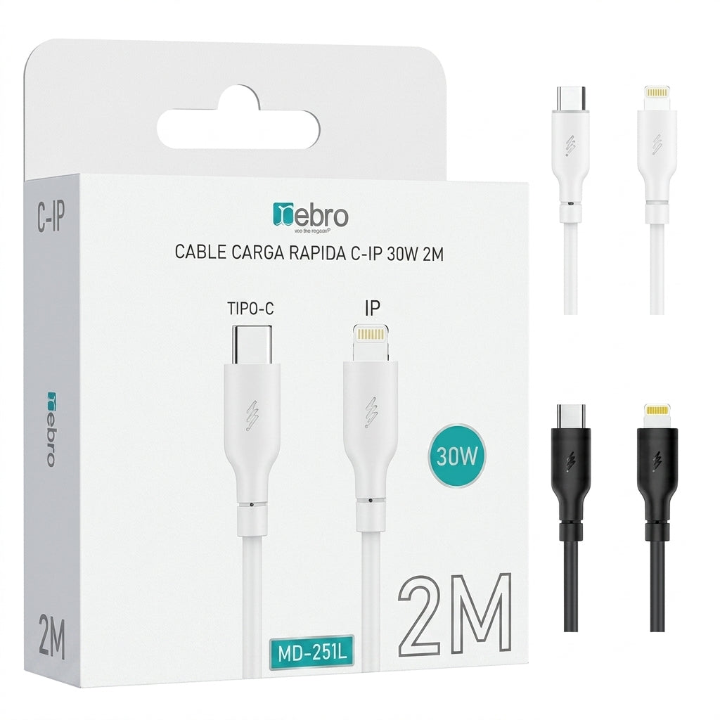 Cable de Carga Tipo-C/IP 3.0A Nebro WD-25TL 2 Metros - Imagen 3