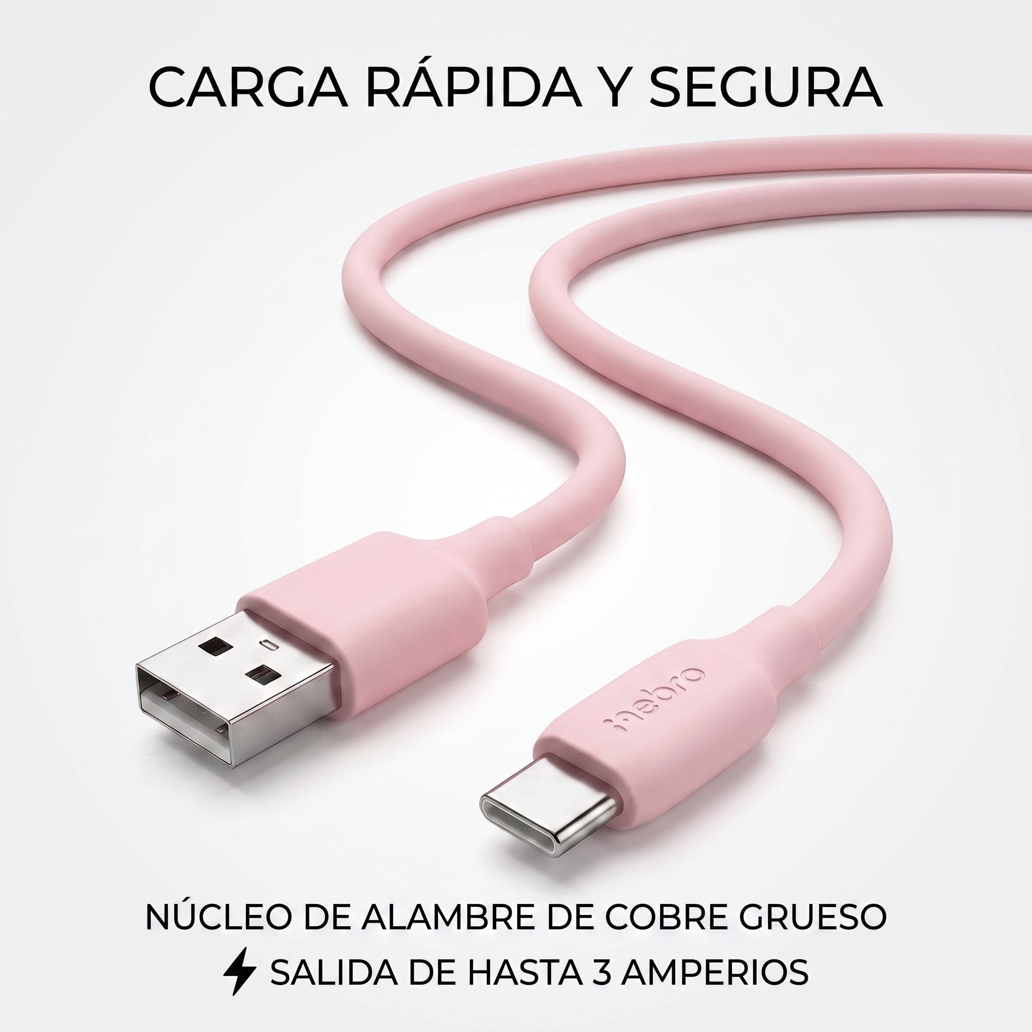 Cable de Carga Rápida USB 2.0 3A Nebro WD-010T - 1 Metro - Imagen 4