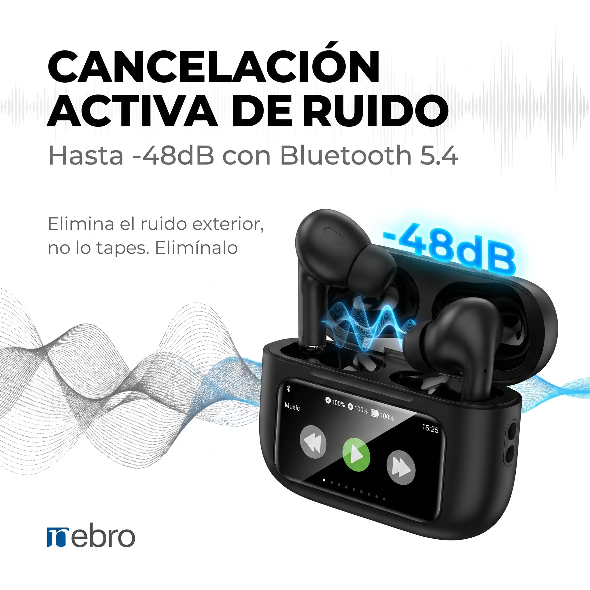 Audífonos Inalámbricos Nebro WE-509 BT5.4 — Bluetooth 5.3 TWS - Imagen 2