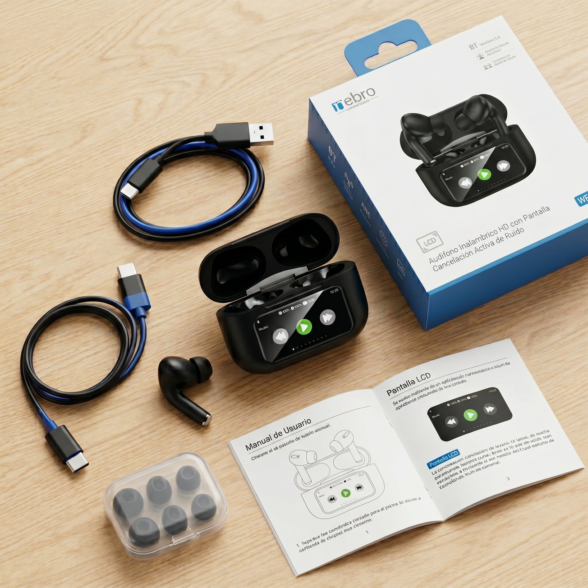 Audífonos Inalámbricos Nebro WE-509 BT5.4 — Bluetooth 5.3 TWS - Imagen 6