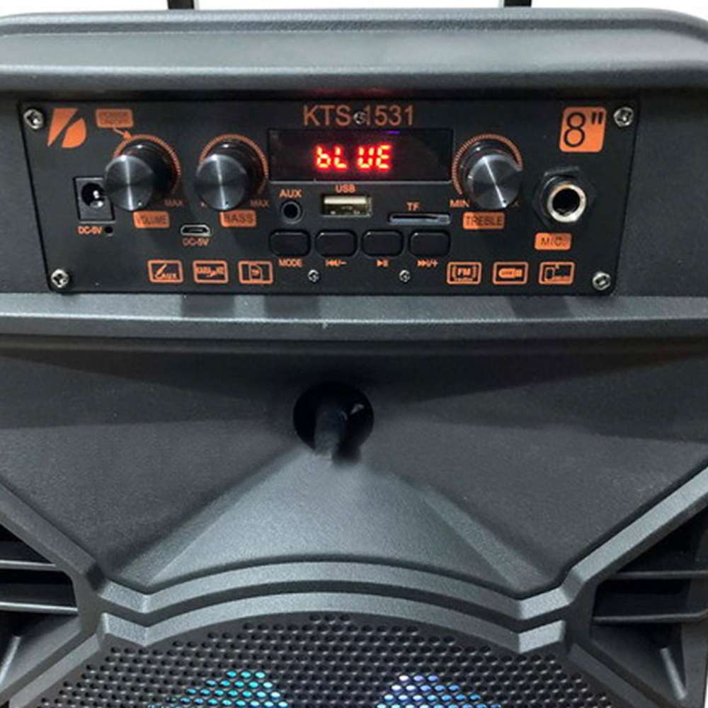 Bocina KTS-1531, Bluetooth, TF Card, Radio FM, USB MIC. 8