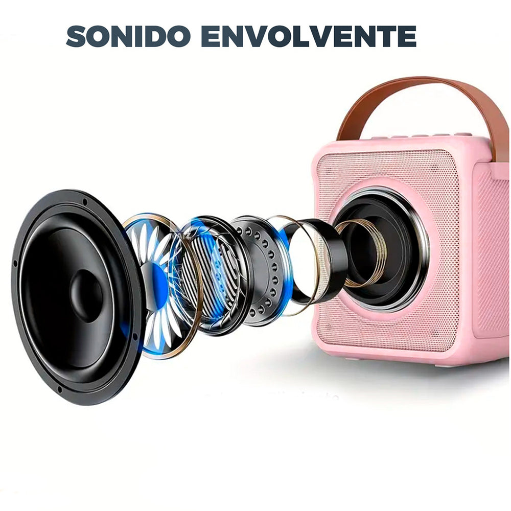 Bocina Karaoke Bluetooth FM dual microfono portatil WL-391 - Imagen 2