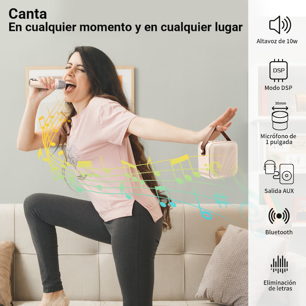 Bocina Karaoke Bluetooth FM dual microfono portatil WL-391 - Imagen 5