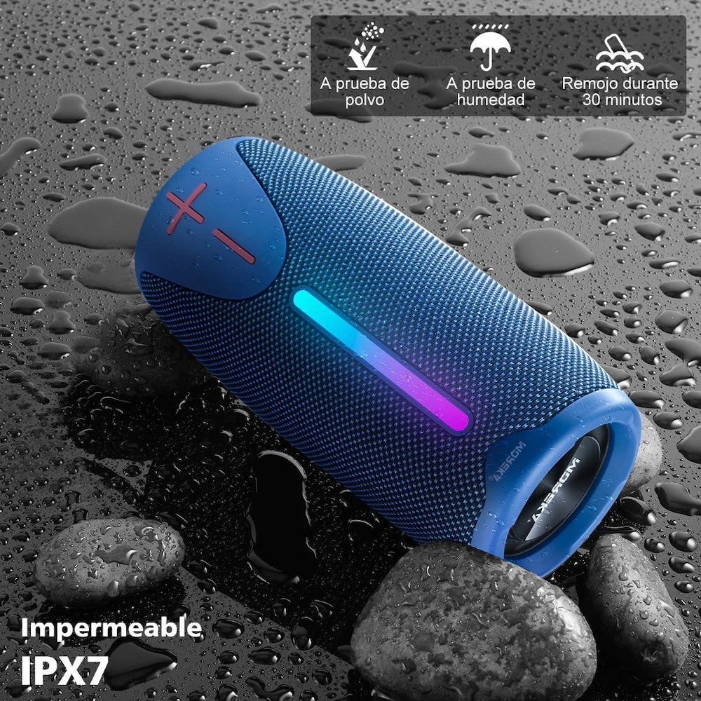 Bocina Bluetooth Moreka 383 RGB Radio FM Resistente al agua IPX6 8W - Imagen 2