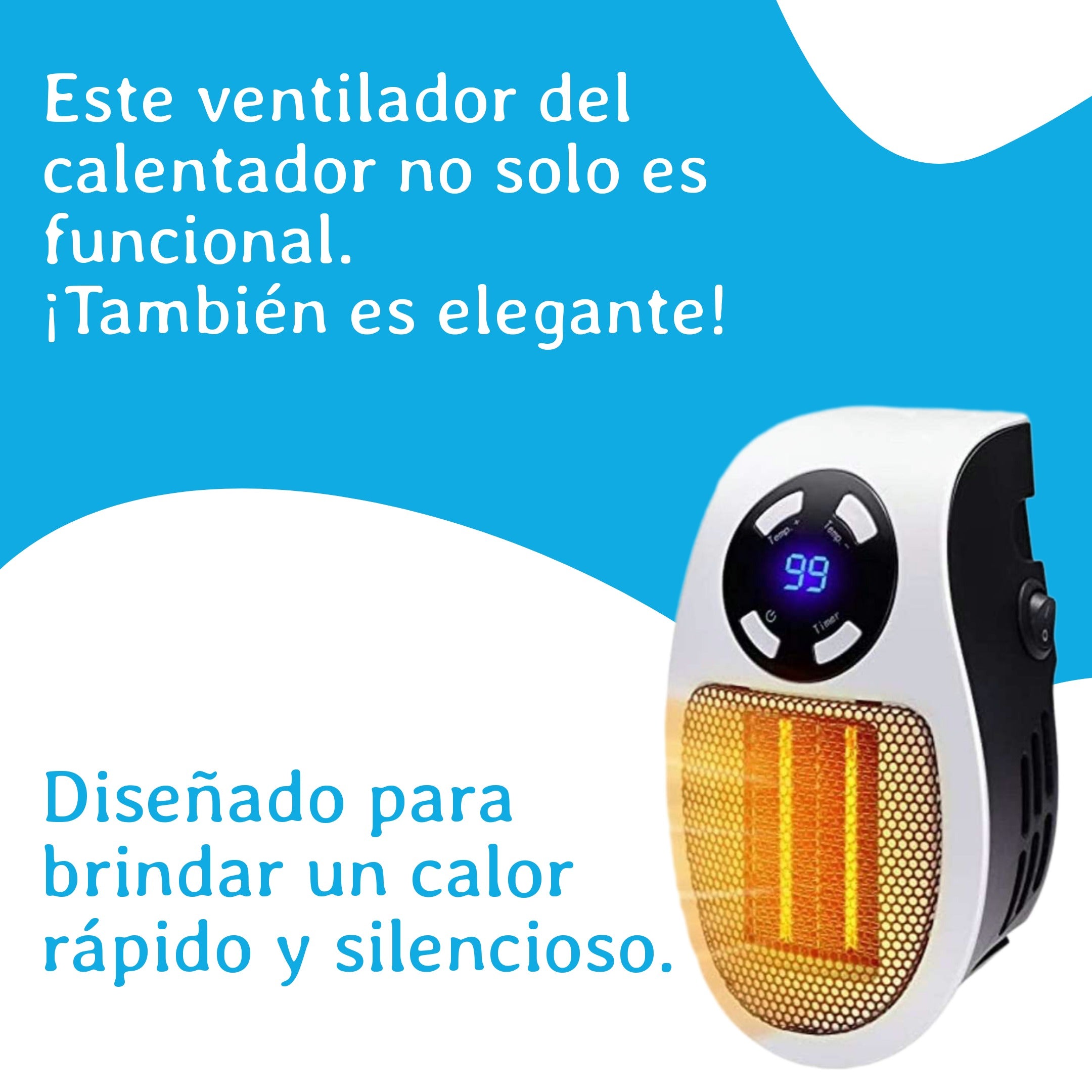 Calentador eléctrico portátil de 500 W de Pared RJG-023 - Imagen 6
