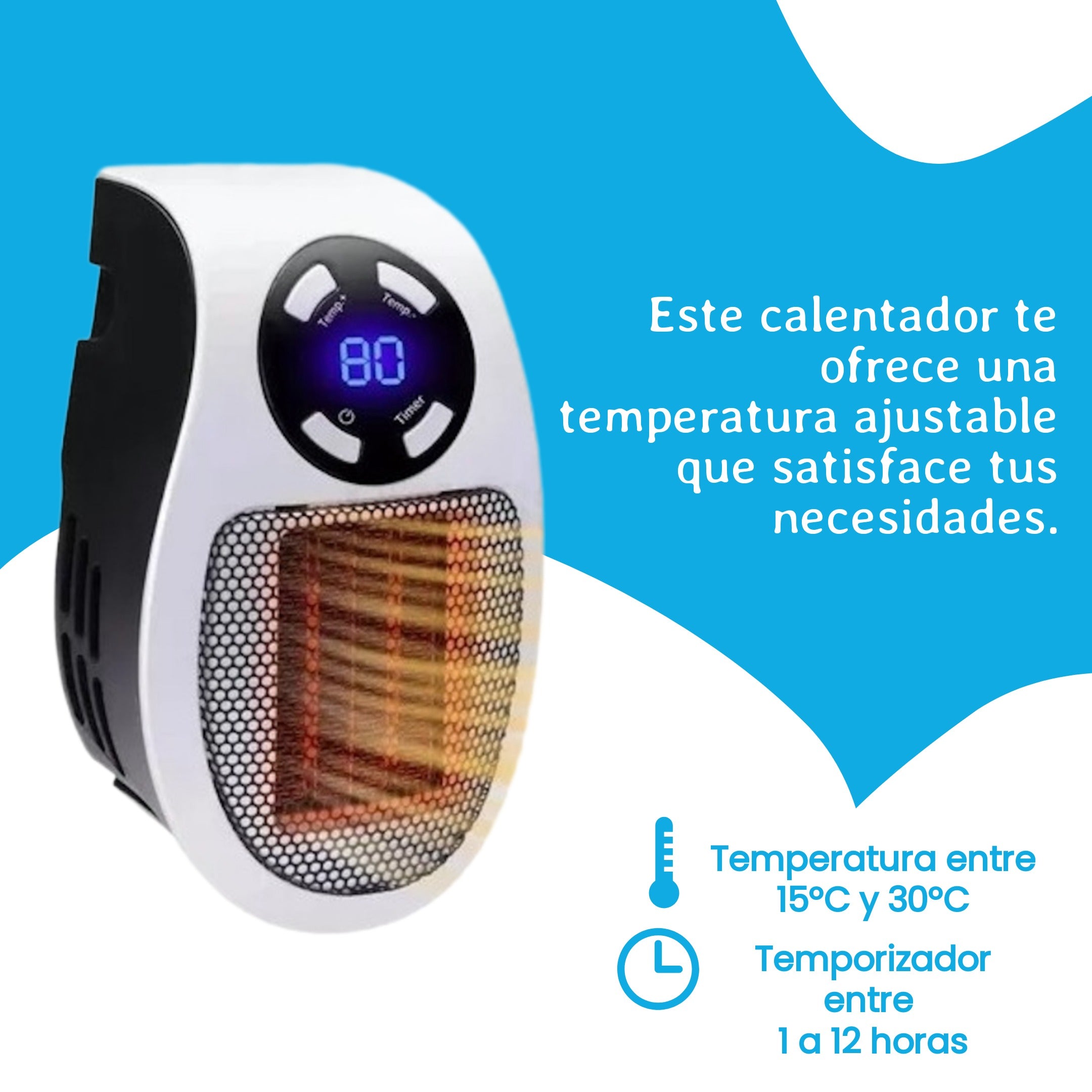 Calentador eléctrico portátil de 500 W de Pared RJG-023 - Imagen 7