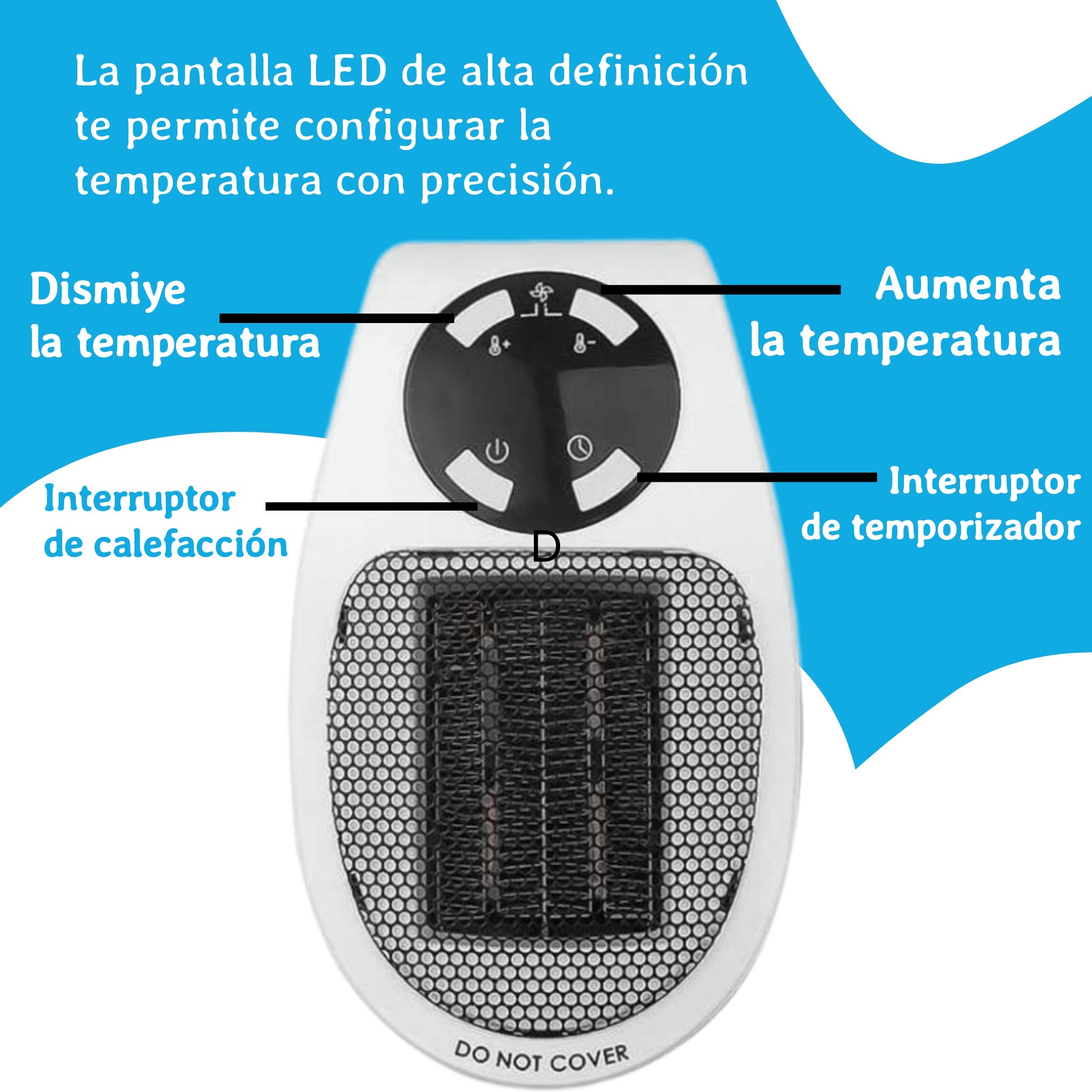Calentador eléctrico portátil de 500 W de Pared RJG-023 - Imagen 8