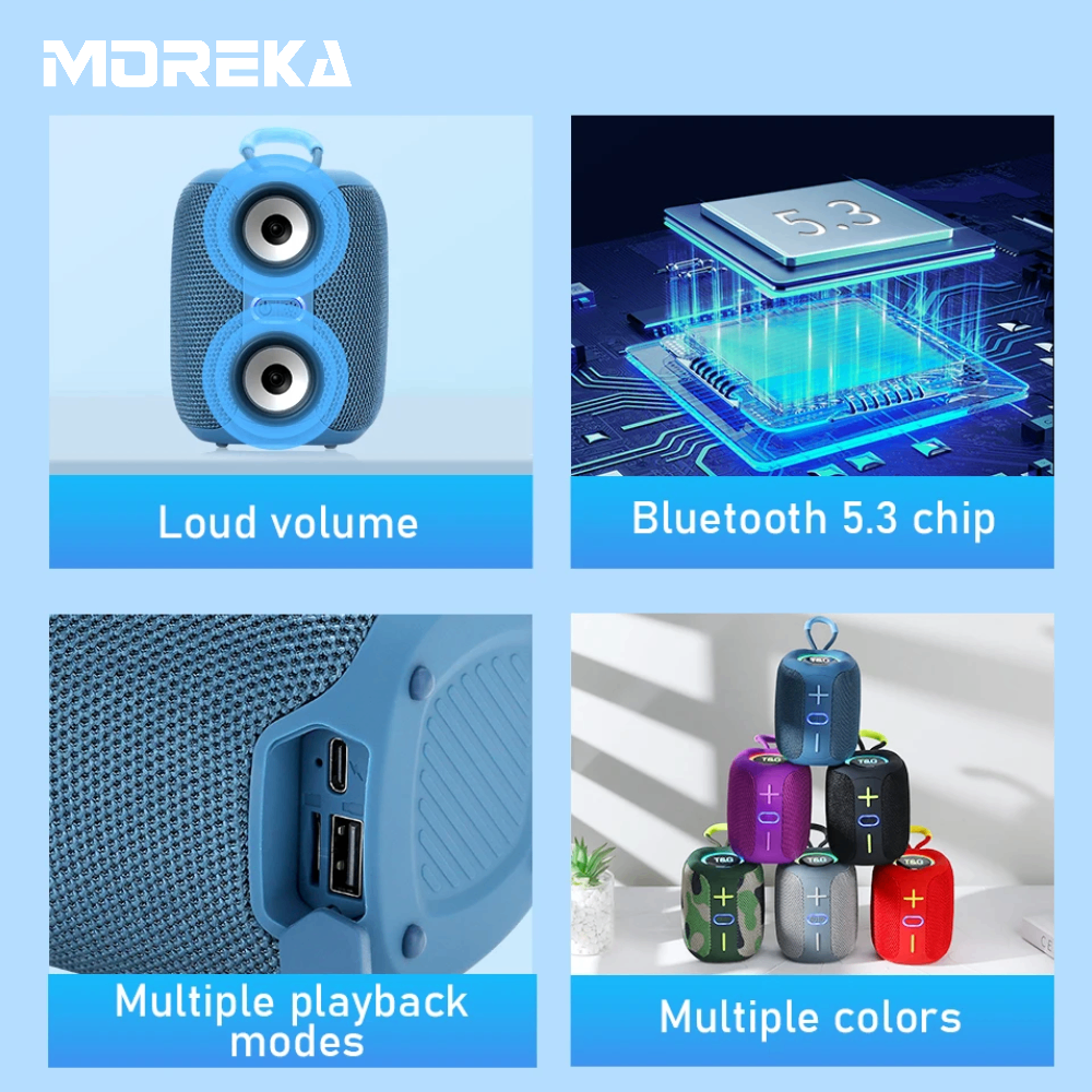 Bocina Moreka 404 RGB, Bluetooth, TF Card, Radio FM, USB - Imagen 4