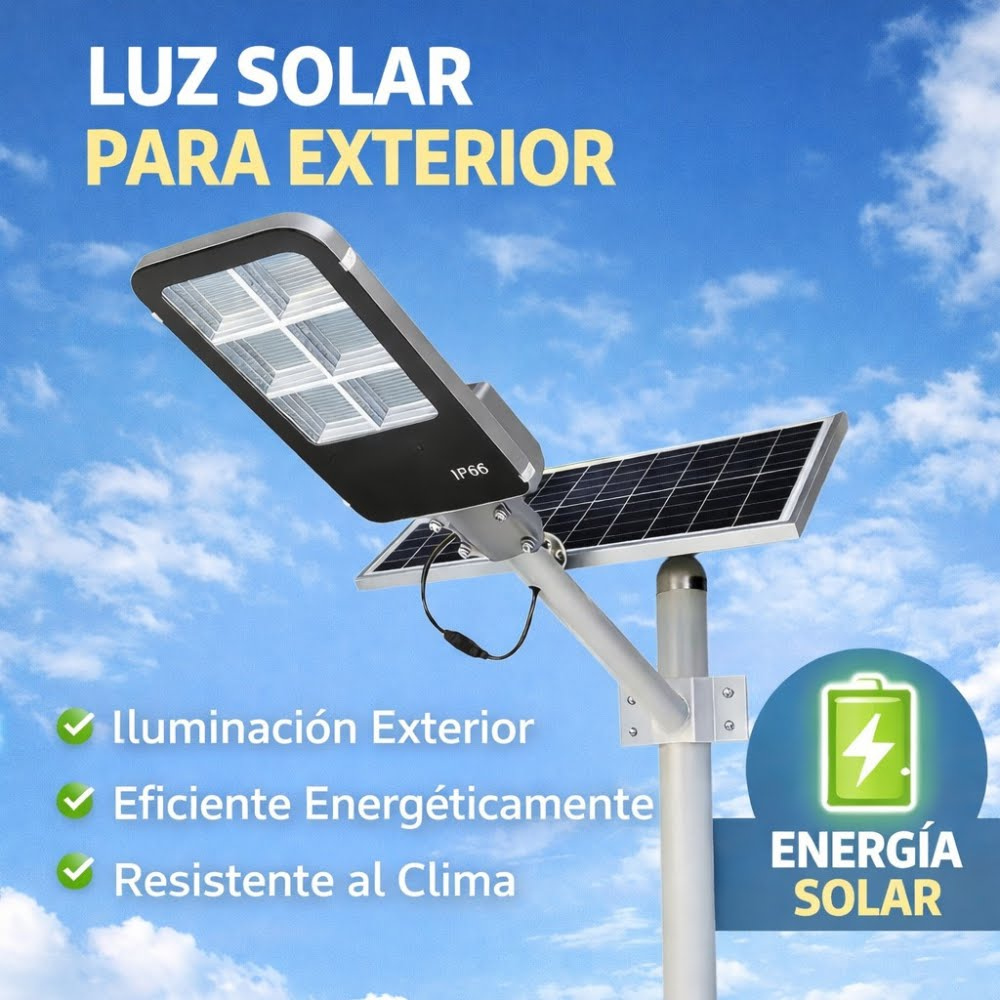 Luz de Calle Solar Moreka MOR 100W Cero Consumo con Control Remoto y Temporizador IP66 para Exteriores - Imagen 2