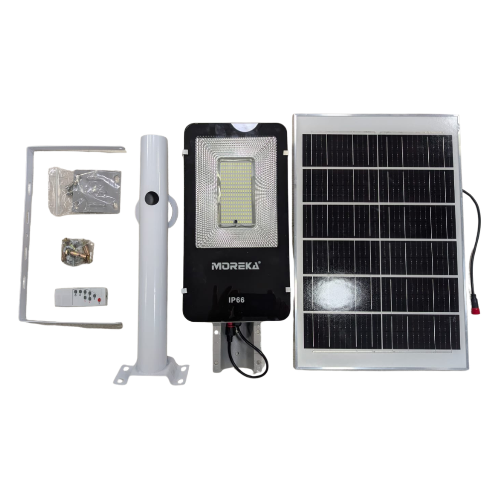 Luz de Calle Solar Moreka MOR 100W Cero Consumo con Control Remoto y Temporizador IP66 para Exteriores - Imagen 7