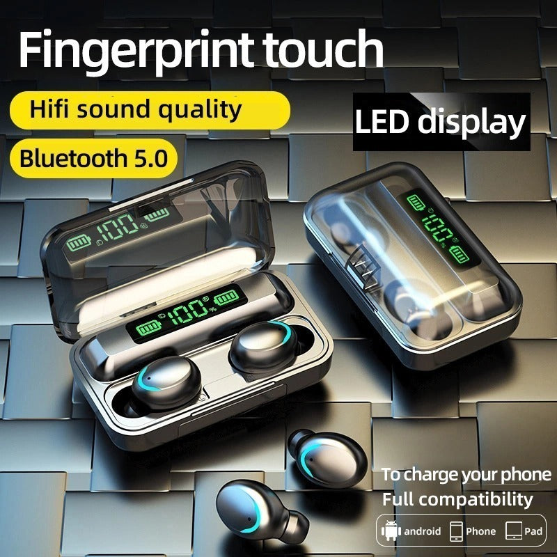 Audífonos Bluetooth 5.0, Moreka F9 5, TWS, Power Bank básico - Imagen 4