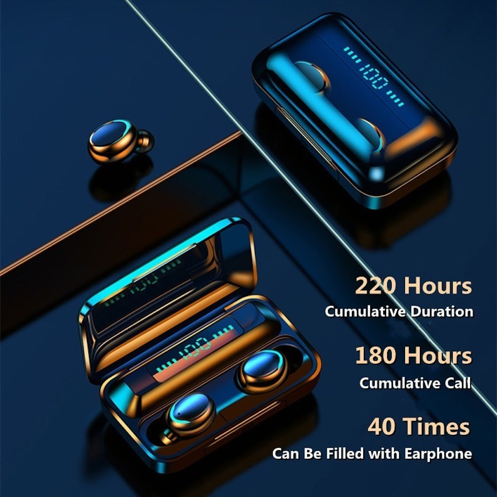Audífonos Bluetooth 5.0, Moreka F9 5, TWS, Power Bank básico - Imagen 9
