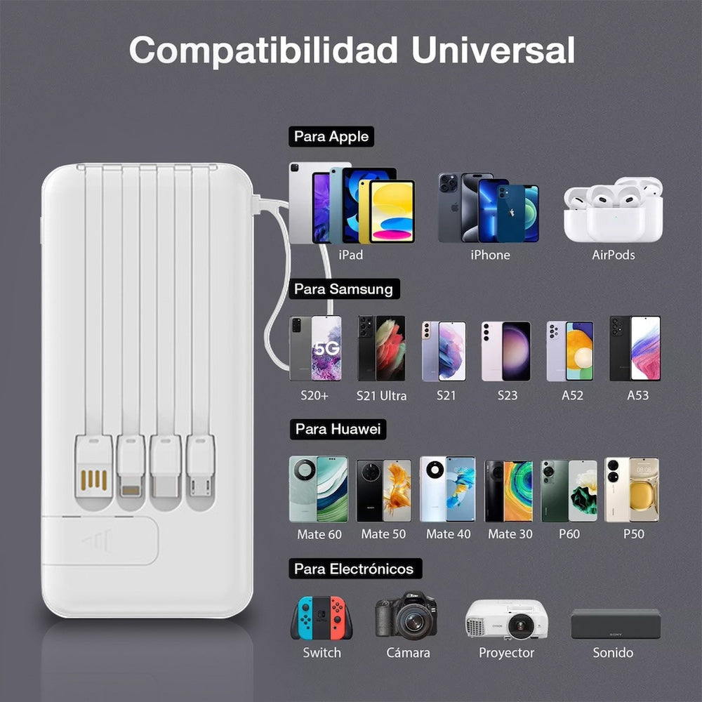 Power Bank Moreka K063 10000 mAh 37W 4 entredas 4 salidas - Imagen 5