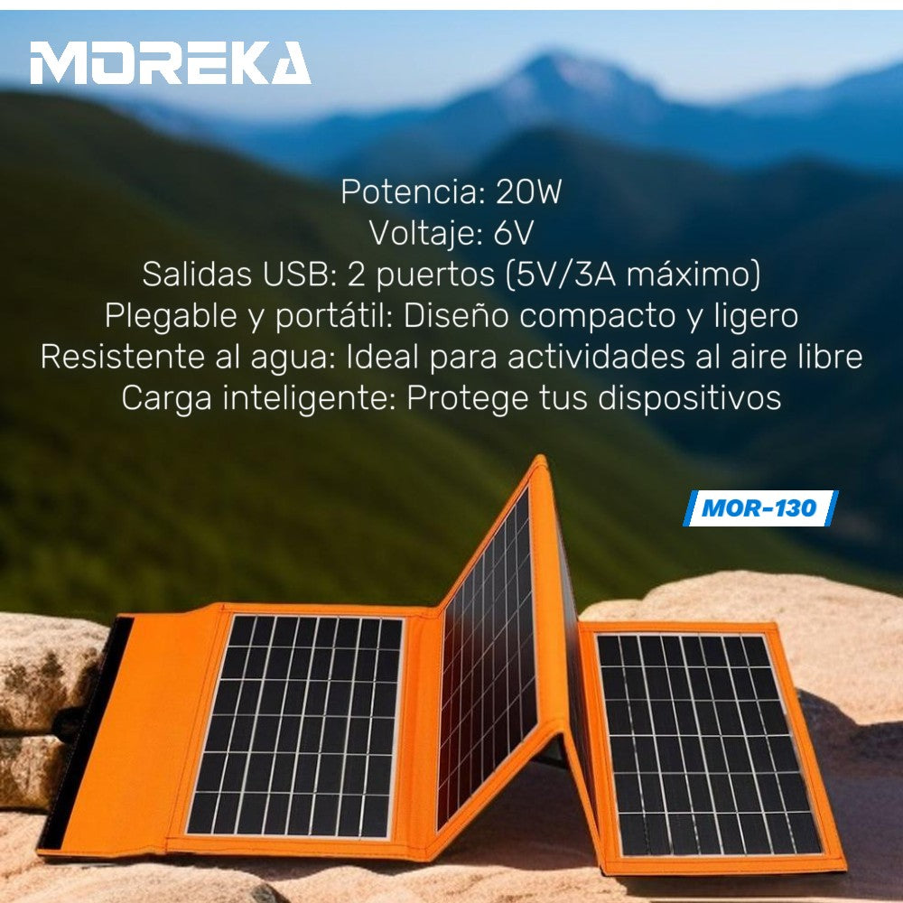 Panel Solar Portátil 20W 6V Moreka MOR-130 - Imagen 7