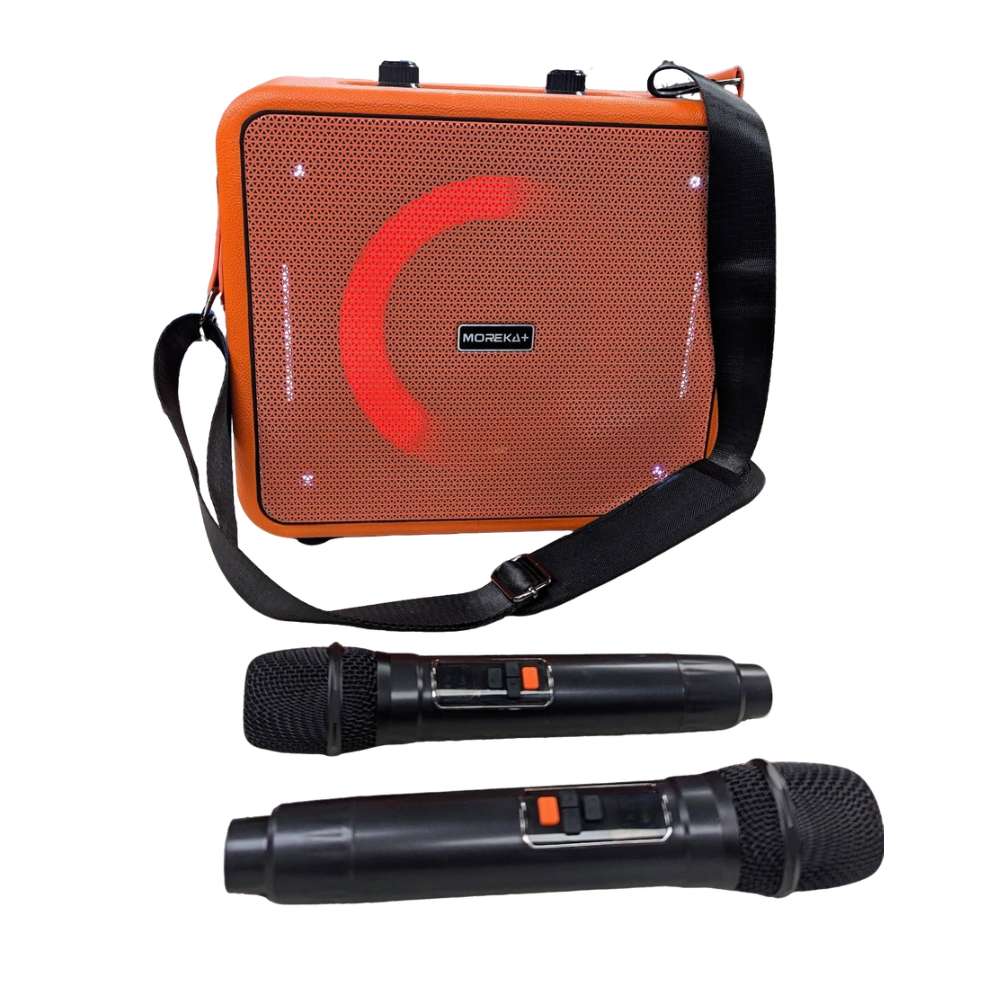 Bocina Karaoke Bluetooth FM dual micrófonos RGB Moreka A17 - Imagen 5