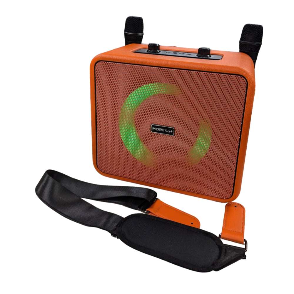 Bocina Karaoke Bluetooth FM dual micrófonos RGB Moreka A17 - Imagen 6