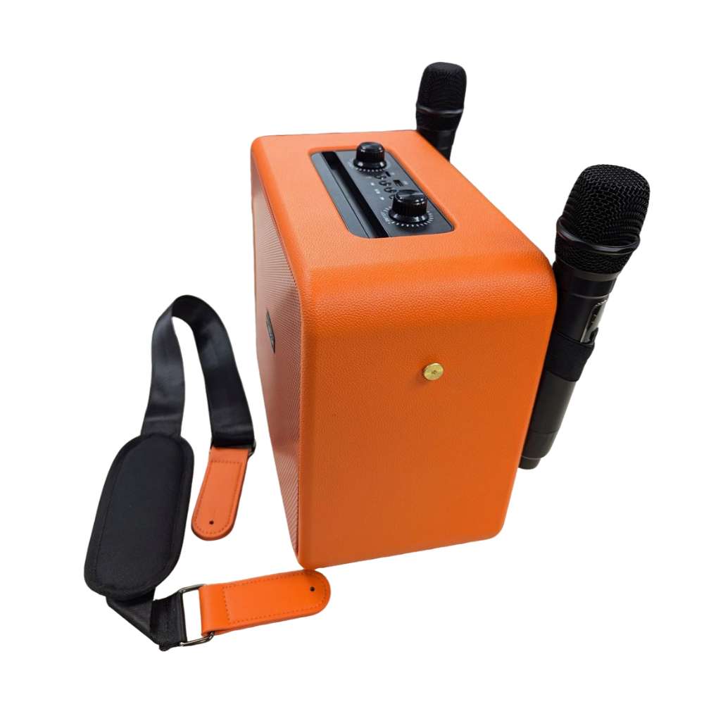 Bocina Karaoke Bluetooth FM dual micrófonos RGB Moreka A17 - Imagen 7