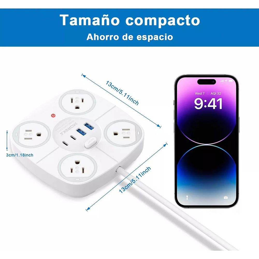 Multicontacto Circular 4 Salidas 2 Usb 2 Tipo C MC-5447C - Imagen 7