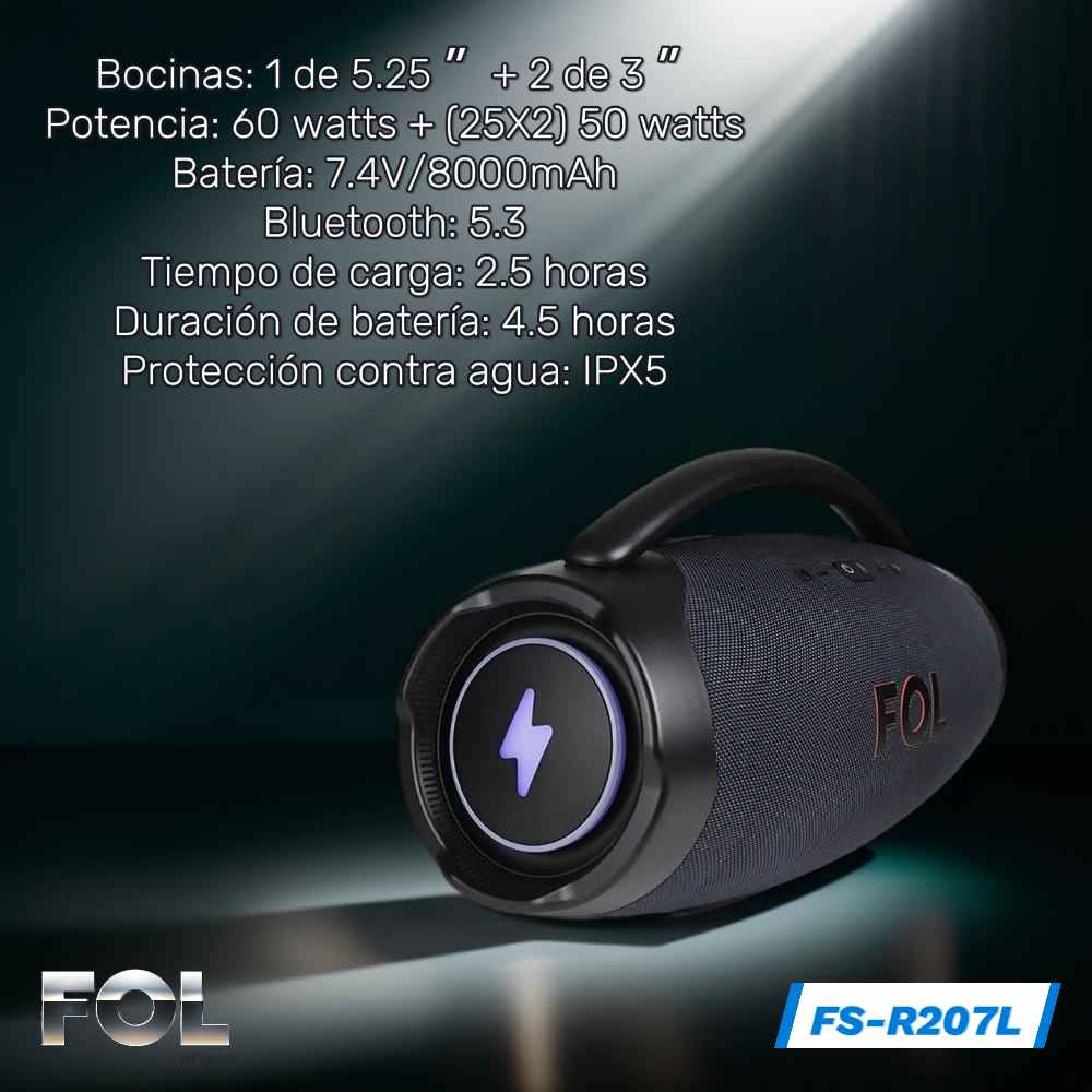 Bocina Bluetooth, contra agua 110W 8000mAh FOL FS-R207L - Imagen 2