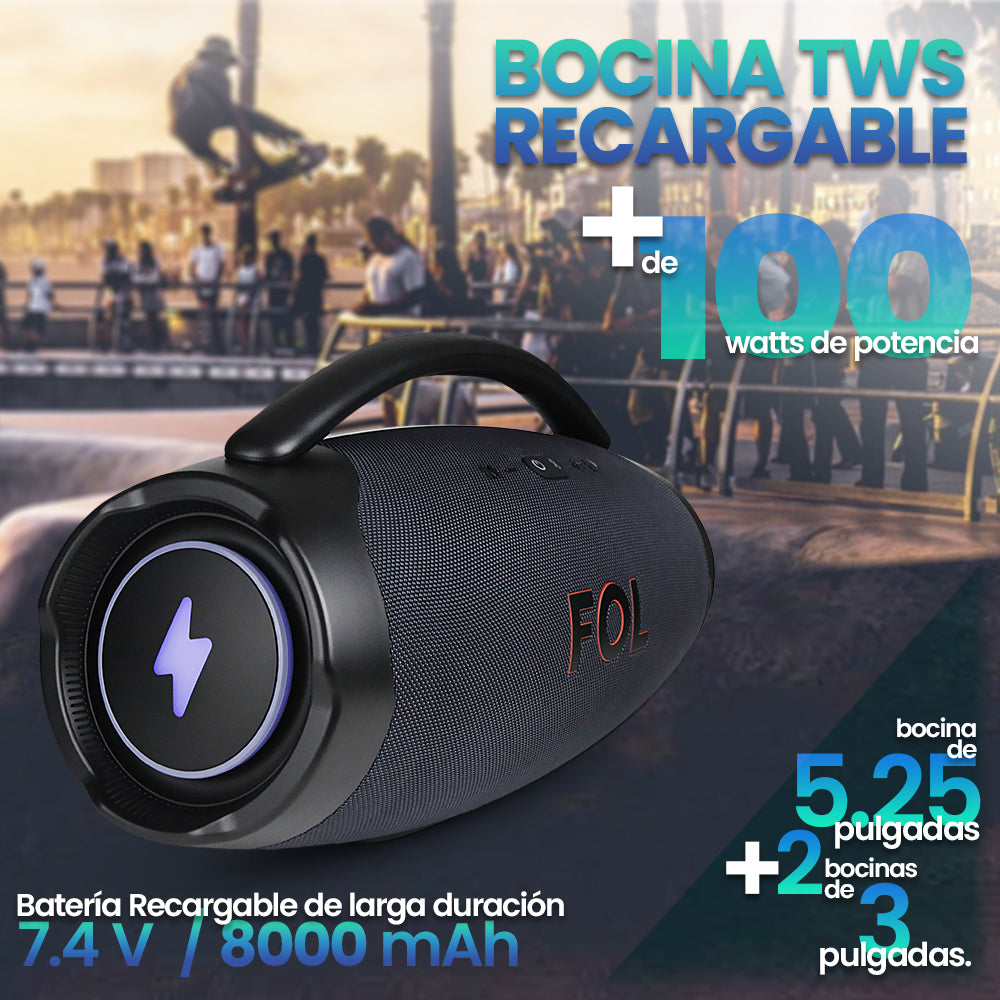 Bocina Bluetooth, contra agua 110W 8000mAh FOL FS-R207L - Imagen 4